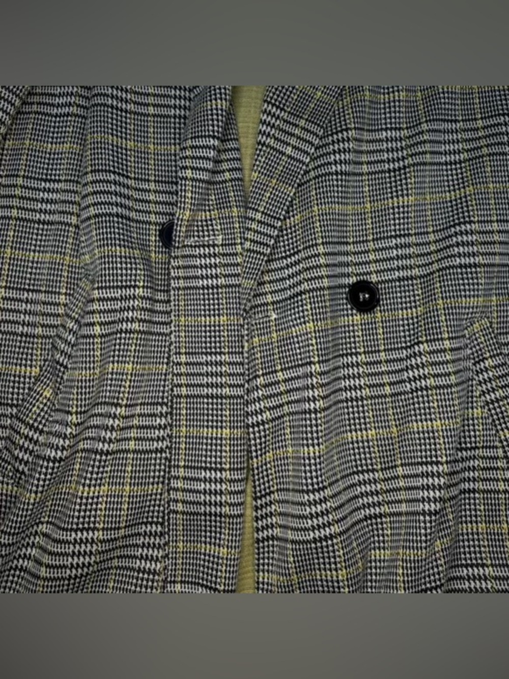 MELLODAY Plaid Trench Coat Yellow & Black Clueless • Back to School Medium - Picture 5 of 9